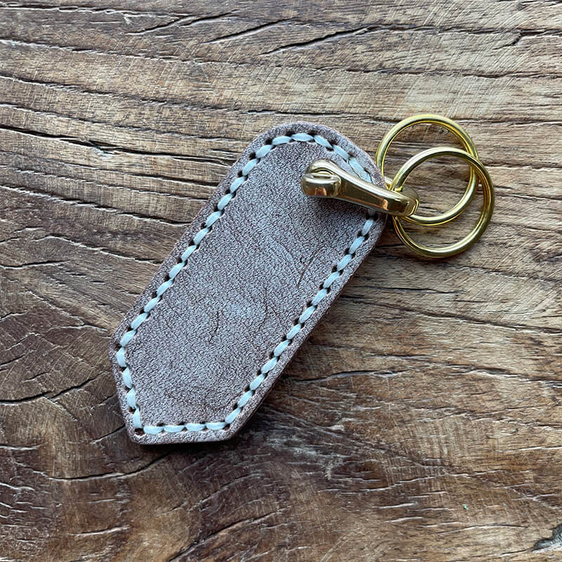 Waxed Leather DIY Keychain Craft Kit – Babylon Leather - Babylon LeatherBabylon LeatherLZ70-Coffee-Fog Wax Leather