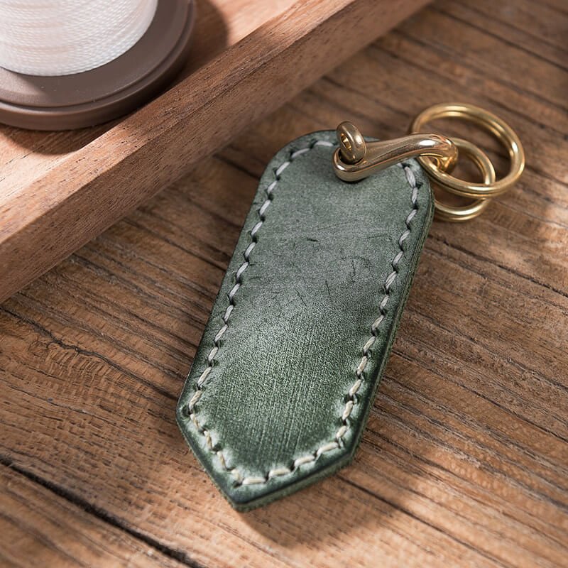 Waxed Leather DIY Keychain Craft Kit – Babylon Leather - Babylon LeatherBabylon LeatherLZ70-Green-Fog Wax Leather