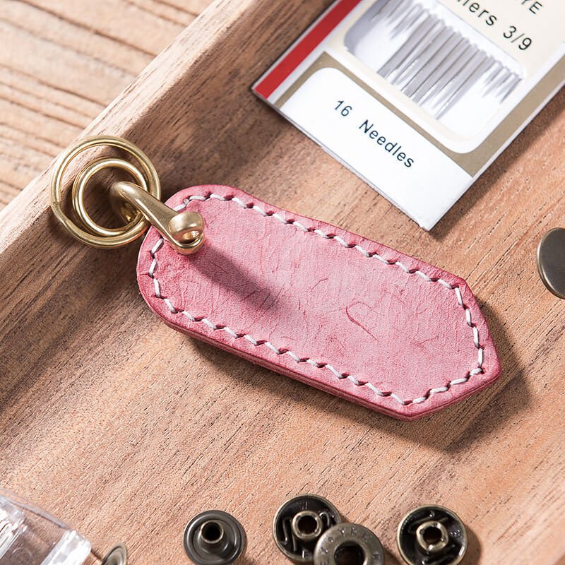 Waxed Leather DIY Keychain Craft Kit – Babylon Leather - Babylon LeatherBabylon LeatherLZ70-Red-Fog Wax Leather