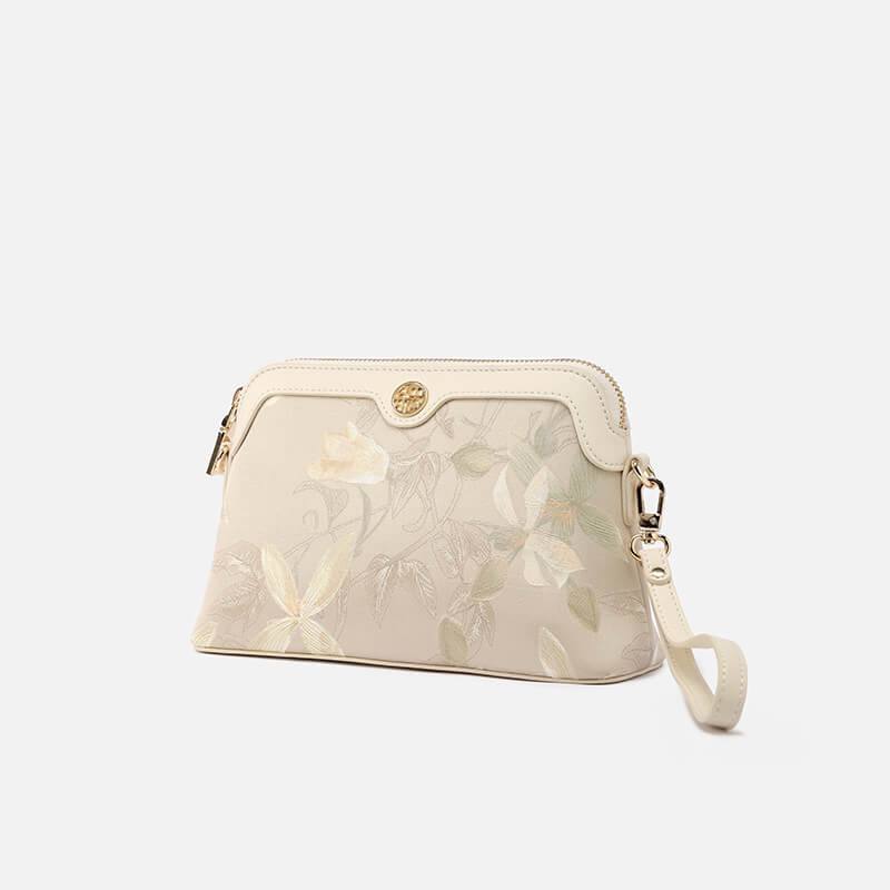 Whisper of Light Leather and Silk Clutch – Babylon Leather - Babylon LeatherBabylon LeatherTX049-White