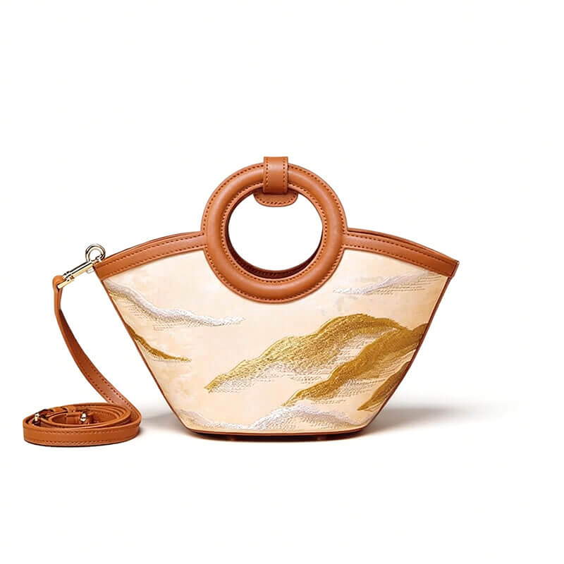Whispering Peaks Leather Embroidery Handbag – Babylon Leather - Babylon LeatherBabylon LeatherTX058-Brown
