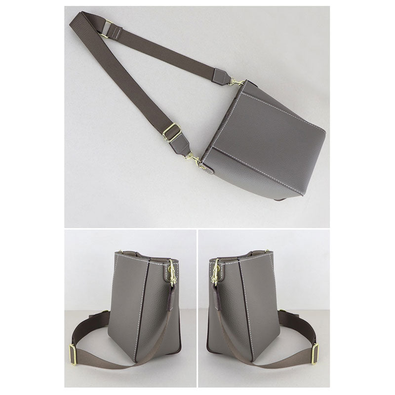Wide Strap Bucket Bag DIY Kit – Babylon Leather - Babylon LeatherBabylon LeatherSY19 - Grey - White
