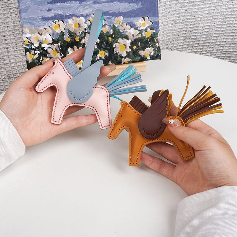 Winged Horse Leather Bag Charm DIY Kit - Babylon Leather - Babylon LeatherBabylon LeatherPP27-Brown & Orange
