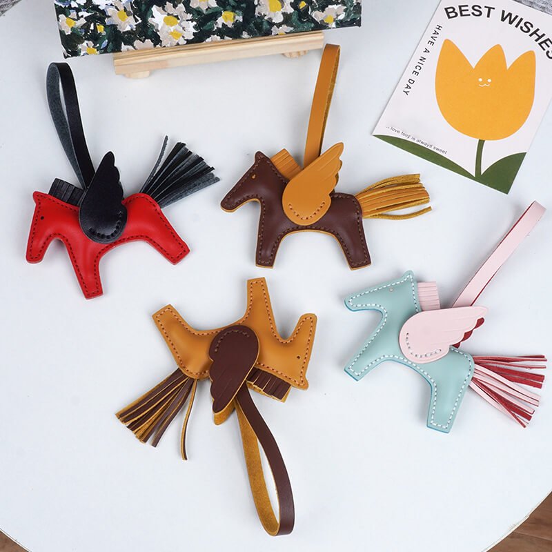 Winged Horse Leather Bag Charm DIY Kit - Babylon Leather - Babylon LeatherBabylon LeatherPP27-Brown & Orange