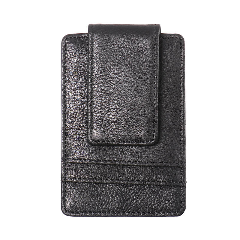 With Secure Back Clip and RFID Protection Leather Card Holder – Babylon Leather - Babylon LeatherBabylon LeatherLJ120-Black