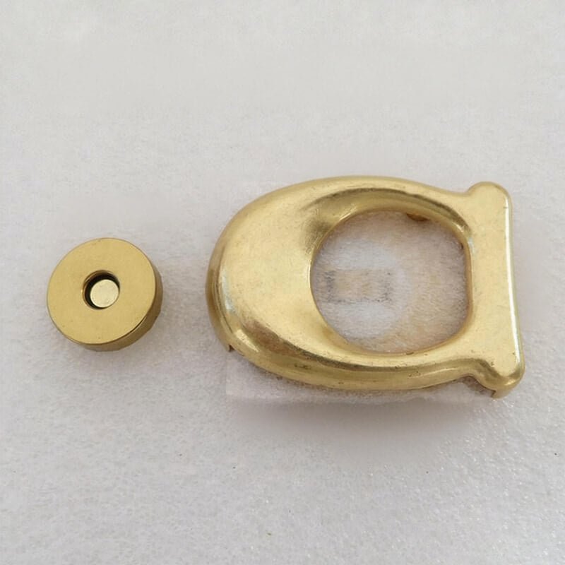 Women’s Bag Magnetic Closure Clasp Magnetically Operated Lock - Babylon LeatherBabylon LeatherMOL-028-Gilded-M-Flat Magnetic Snap