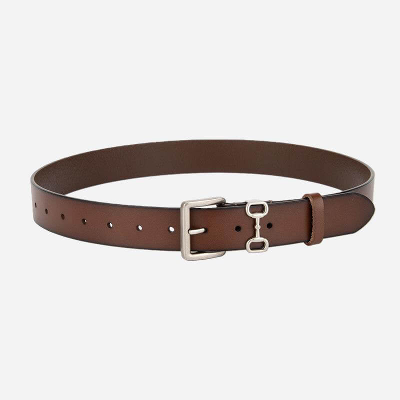Women's Cowhide Leather Belt with Classic Buckle – Babylon Leather - Babylon LeatherBabylon LeatherDJ03-Brown