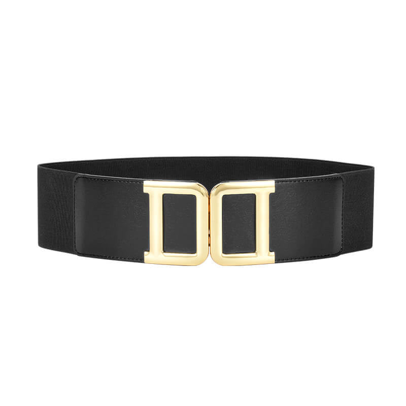 Women's Gold Double - Clasp Wide Leather Corset Belt – Babylon Leather - Babylon LeatherBabylon LeatherDJ17-Black