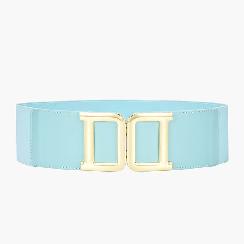 Women's Gold Double - Clasp Wide Leather Corset Belt – Babylon Leather - Babylon LeatherBabylon LeatherDJ17-Light Blue