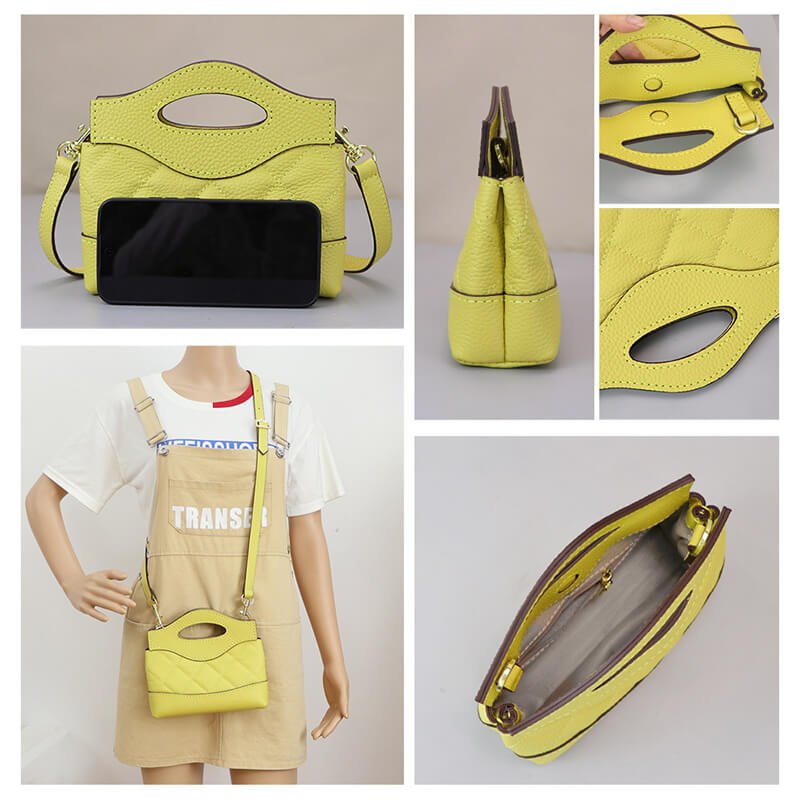 Women’s Leather Nano Top Handle Bag DIY Kit – Babylon Leather - Babylon LeatherBabylon LeatherSY136-Yellow-Color-Matched