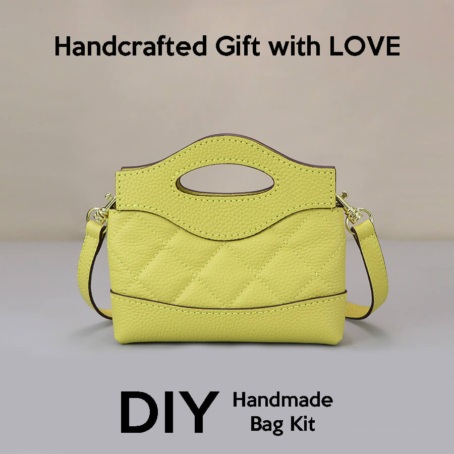 Women’s Leather Nano Top Handle Bag DIY Kit – Babylon Leather - Babylon LeatherBabylon LeatherSY136-Yellow-Color-Matched