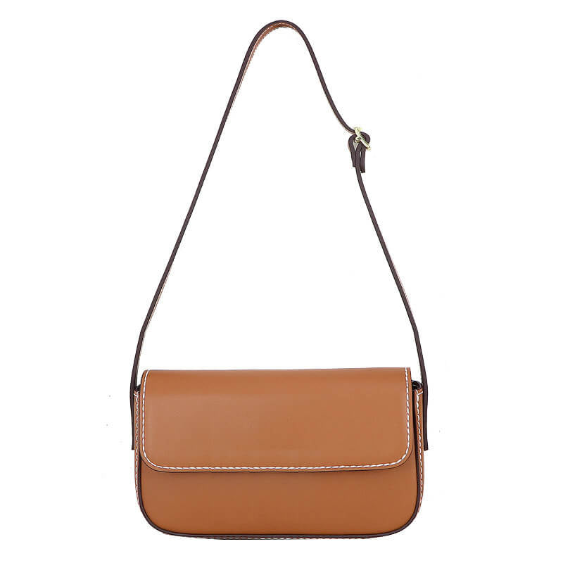 Women’s Leather Square Shoulder Bag DIY Kit – Babylon Leather - Babylon LeatherBabylon LeatherSY134-Coffee-White