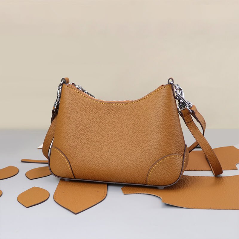 Women’s Leather Structured Hobo Shoulder Bag DIY Kit – Babylon Leather - Babylon LeatherBabylon LeatherSY135-Caramel-Color-Matched