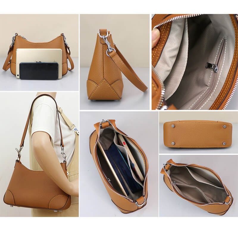Women’s Leather Structured Hobo Shoulder Bag DIY Kit – Babylon Leather - Babylon LeatherBabylon LeatherSY135-Caramel-Color-Matched
