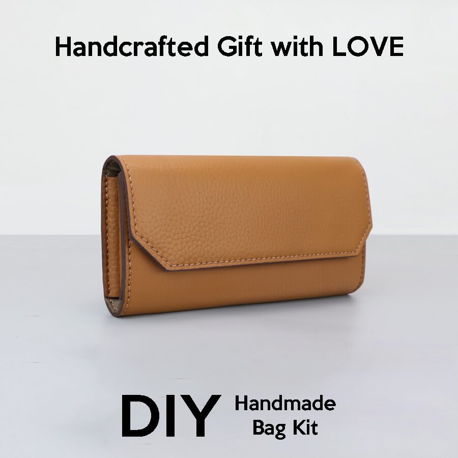 Women’s Long Wallet DIY Kit – Babylon Leather - Babylon LeatherBabylon LeatherSY120-Caramel-Color-Matched
