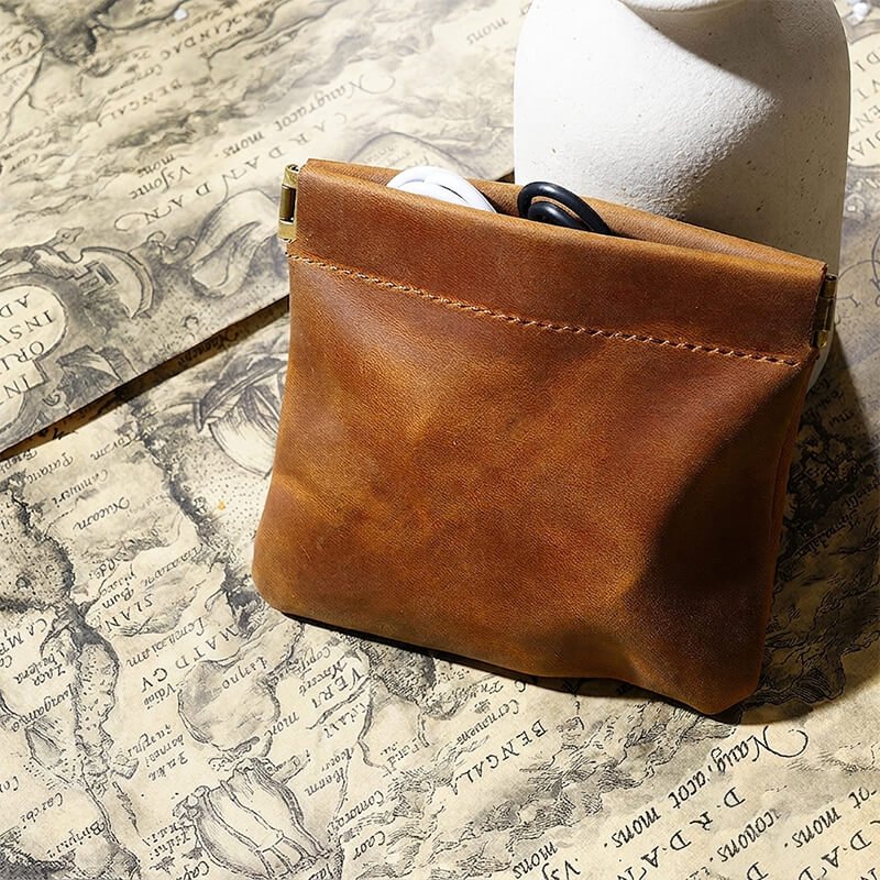 Women's Mini Cosmetic Coin Pouch – Babylon Leather - Babylon LeatherBabylon LeatherAN66-Brown