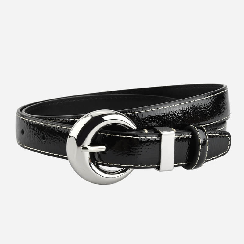 Women's Patent Finish Top - Grain Cowhide Belt – Babylon Leather - Babylon LeatherBabylon LeatherDJ10-Black