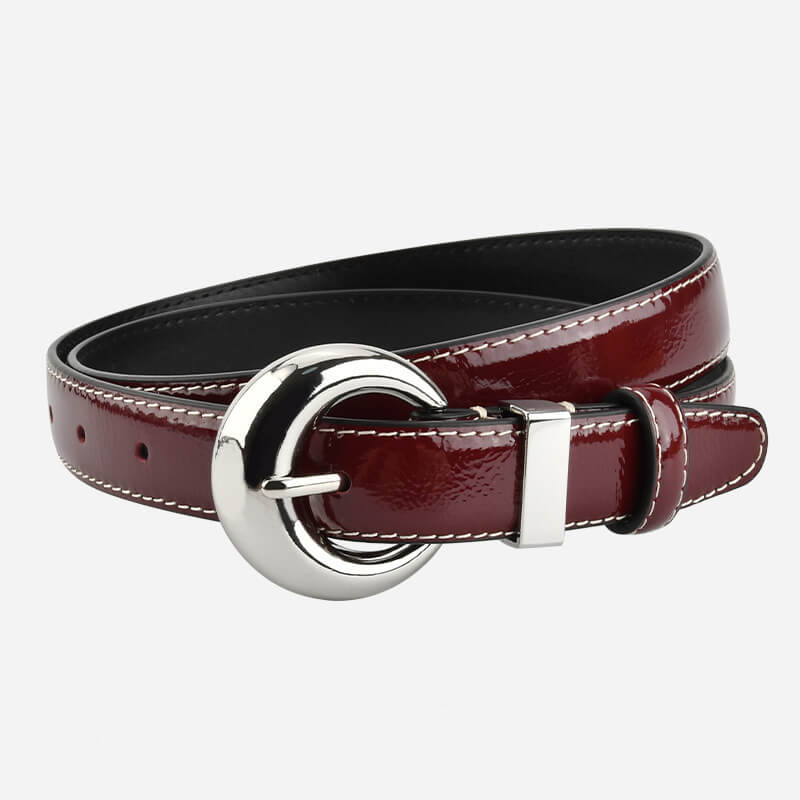 Women's Patent Finish Top - Grain Cowhide Belt – Babylon Leather - Babylon LeatherBabylon LeatherDJ10-Coffee Brown
