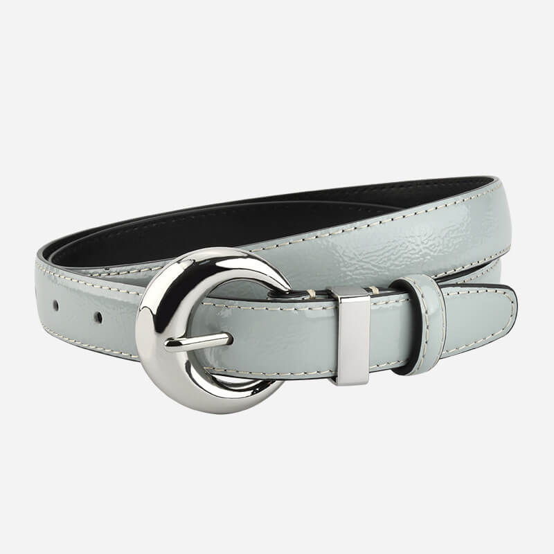 Women's Patent Finish Top - Grain Cowhide Belt – Babylon Leather - Babylon LeatherBabylon LeatherDJ10-Light Blue