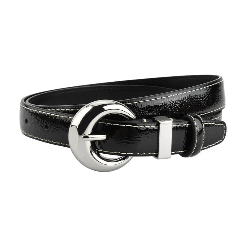 Women's Patent Finish Top - Grain Cowhide Belt – Babylon Leather - Babylon LeatherBabylon LeatherDJ10-White