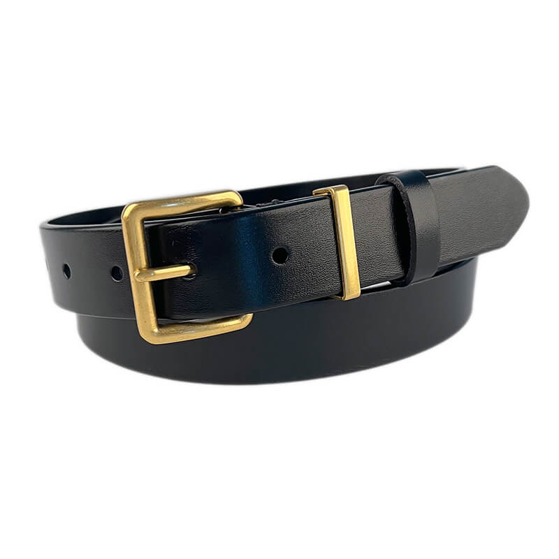 Women's Retro Top - Grain Cowhide Waist Belt – Babylon Leather - Babylon LeatherBabylon LeatherDJ08-Gold Buckle-Black