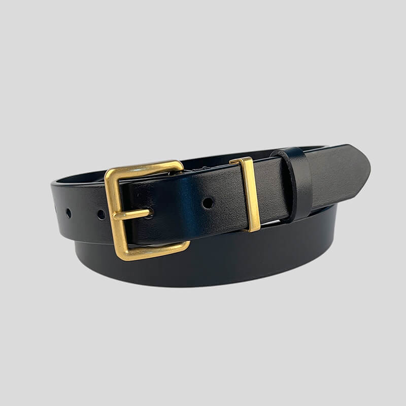 Women's Retro Top - Grain Cowhide Waist Belt – Babylon Leather - Babylon LeatherBabylon LeatherDJ08-Gold Buckle-Black