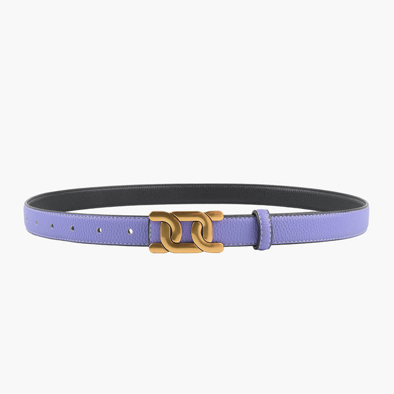 Women's Reversible Lychee - Grain Cowhide Leather Belt – Babylon Leather - Babylon LeatherBabylon LeatherDJ19-Light Purple