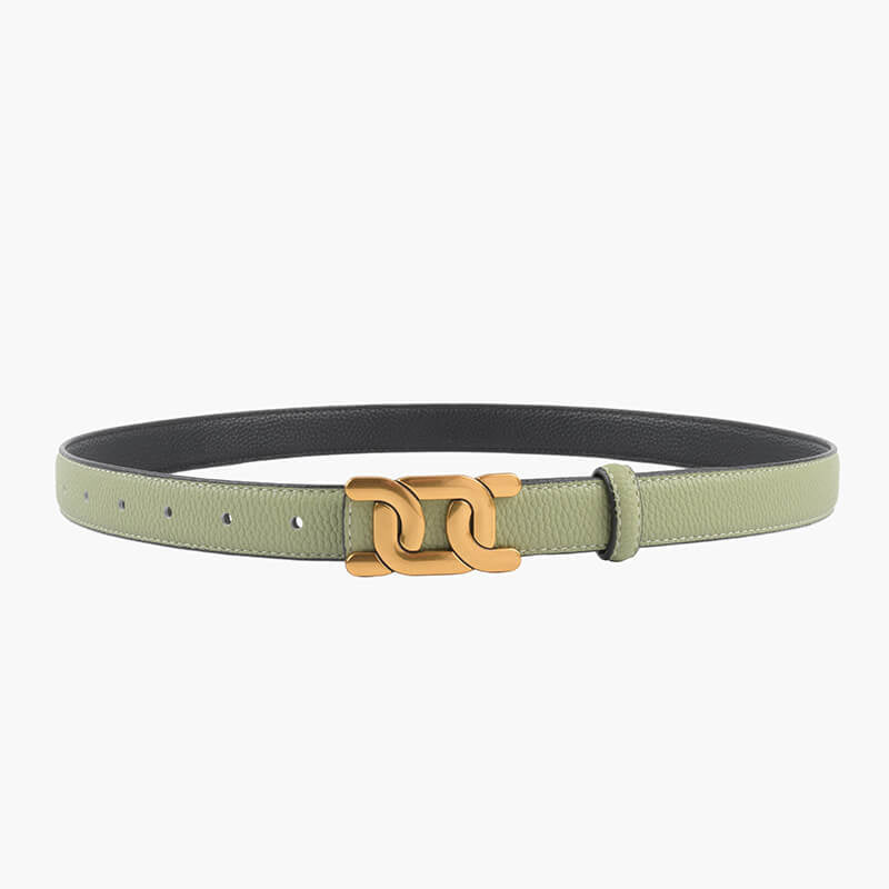 Women's Reversible Lychee - Grain Cowhide Leather Belt – Babylon Leather - Babylon LeatherBabylon LeatherDJ19-Pastel Green