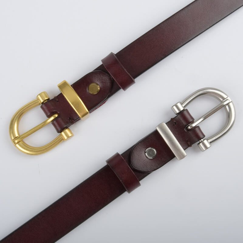 Women's Slim Vintage Cowhide Belt with Patent Finish – Babylon Leather - Babylon LeatherBabylon LeatherDJ06-Gold Buckle-Black