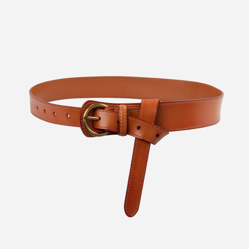 Women's Tapered Elastic Split Leather Waist Belt – Babylon Leather - Babylon LeatherBabylon LeatherDJ15-Caramel