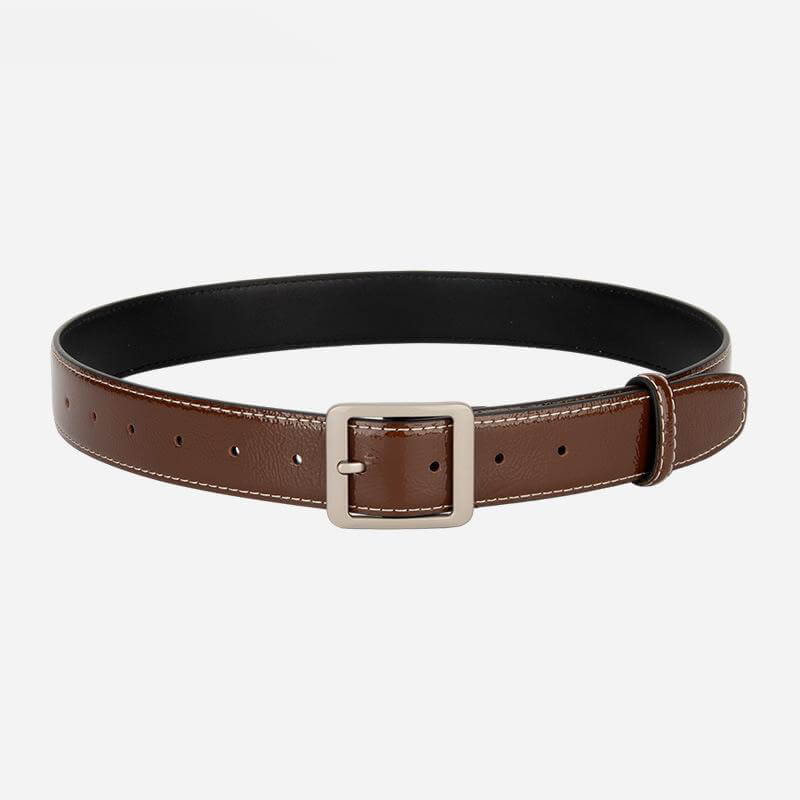 Women's Top - Grain Cowhide Belt with Metal Buckle – Babylon Leather - Babylon LeatherBabylon LeatherDJ01-Dark Caramel
