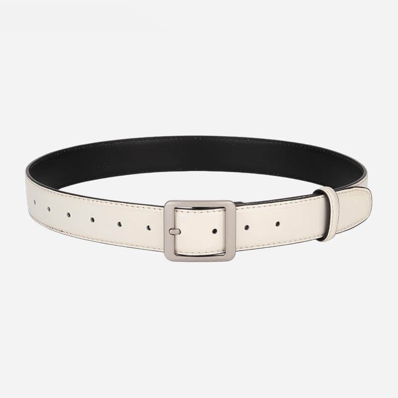 Women's Top - Grain Cowhide Belt with Metal Buckle – Babylon Leather - Babylon LeatherBabylon LeatherDJ01-White