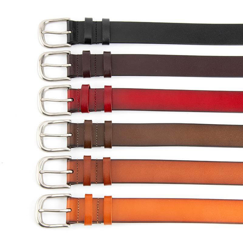Women's Top - Grain Leather Belt with Slim Buckle – Babylon Leather - Babylon LeatherBabylon LeatherDJ02-Brown
