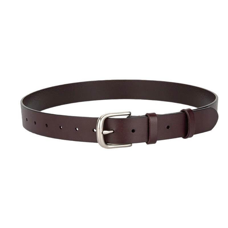 Women's Top - Grain Leather Belt with Slim Buckle – Babylon Leather - Babylon LeatherBabylon LeatherDJ02-Brown
