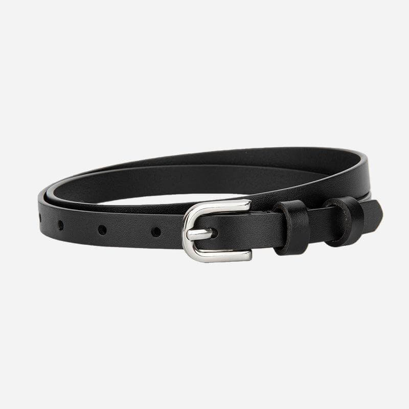 Women's Ultra - Thin Top - Grain Cowhide Commuter Belt – Babylon Leather - Babylon LeatherBabylon LeatherDJ09-Black
