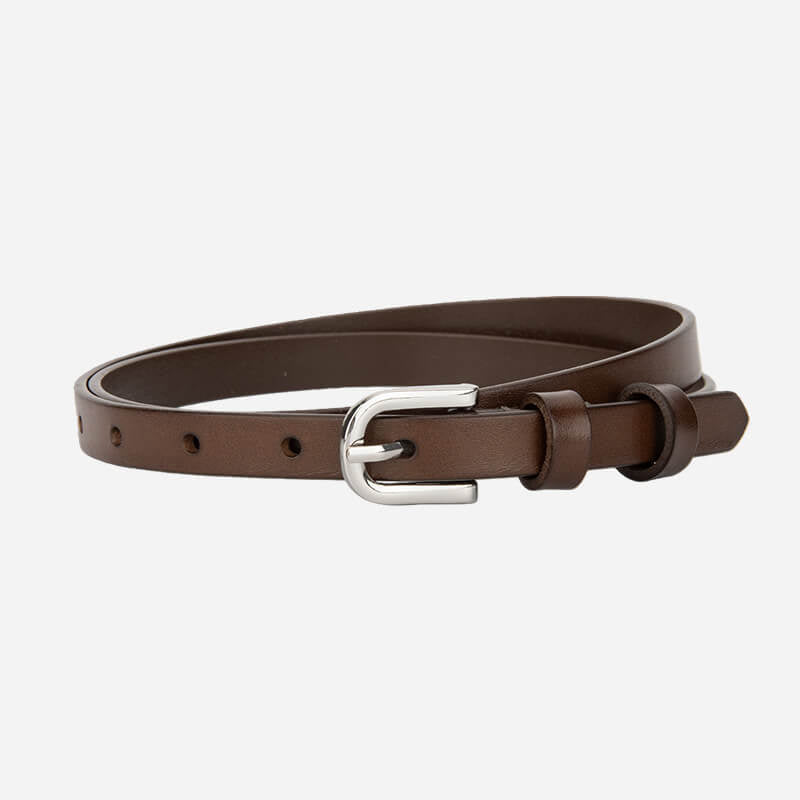 Women's Ultra - Thin Top - Grain Cowhide Commuter Belt – Babylon Leather - Babylon LeatherBabylon LeatherDJ09-Tea Brown