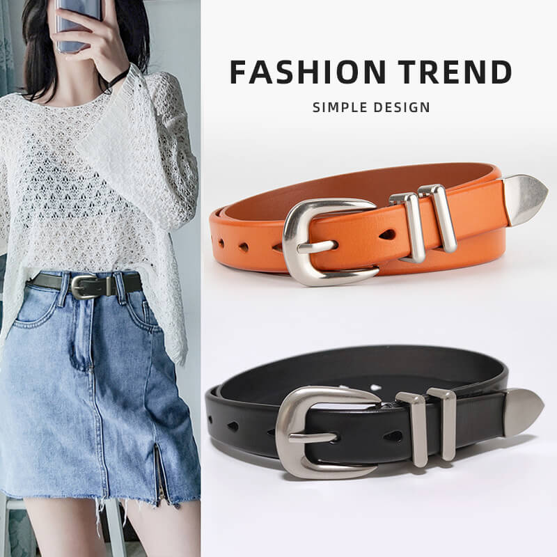 Women's Vintage Silver Buckle Cowhide Leather Belt – Babylon Leather - Babylon LeatherBabylon LeatherDJ04-Black