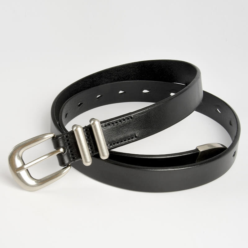 Women's Vintage Silver Buckle Cowhide Leather Belt – Babylon Leather - Babylon LeatherBabylon LeatherDJ04-Black