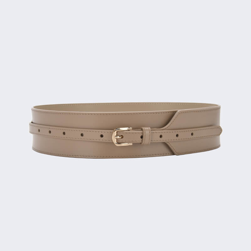 Women's Wide Split Leather Corset Belt – Babylon Leather - Babylon LeatherBabylon LeatherDJ11-Light Khaki