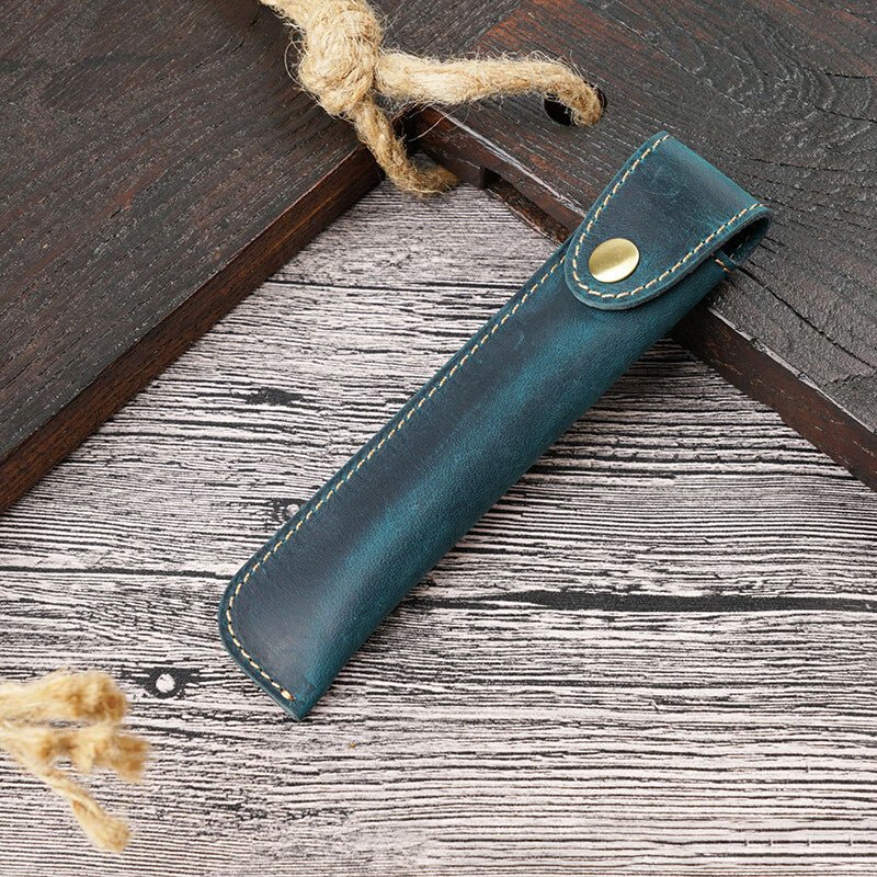 Wrap-Style Pen Sleeve – Babylon Leather - Babylon LeatherBabylon LeatherAN23-Blue-Solid Color