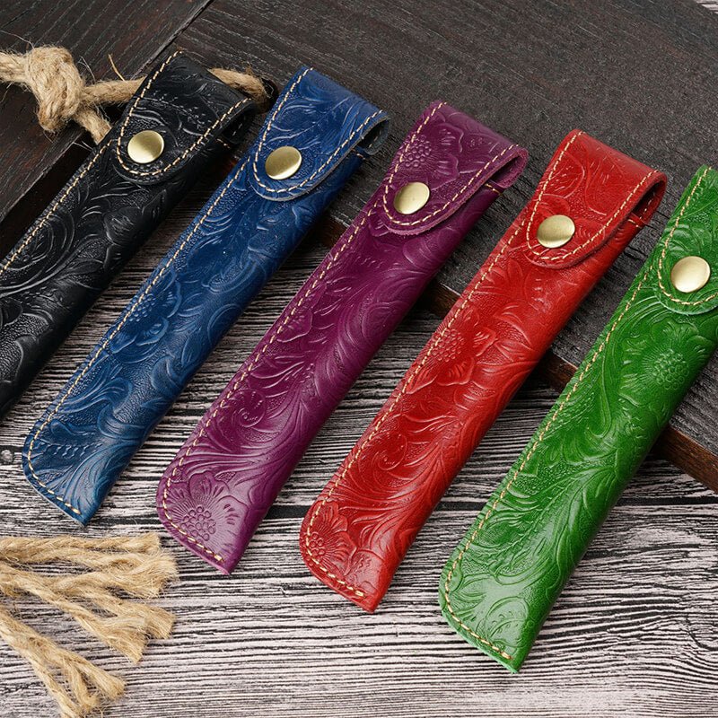 Wrap-Style Pen Sleeve – Babylon Leather - Babylon LeatherBabylon LeatherAN23-Brown-Solid Color