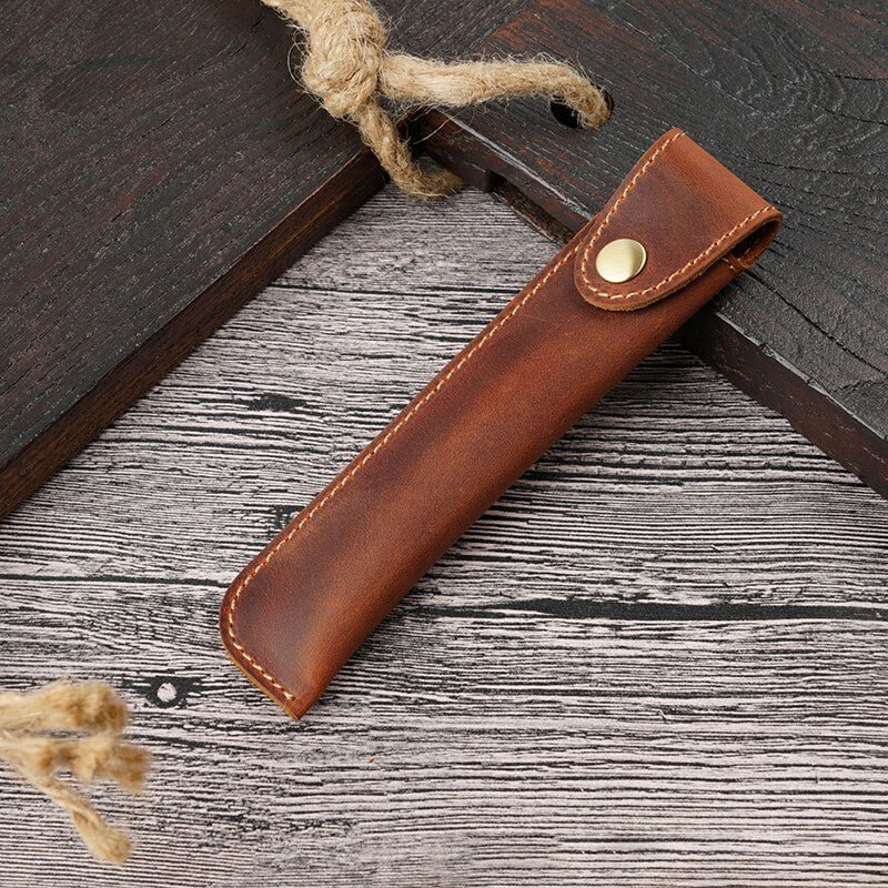 Wrap-Style Pen Sleeve – Babylon Leather - Babylon LeatherBabylon LeatherAN23-Caramel-Solid Color
