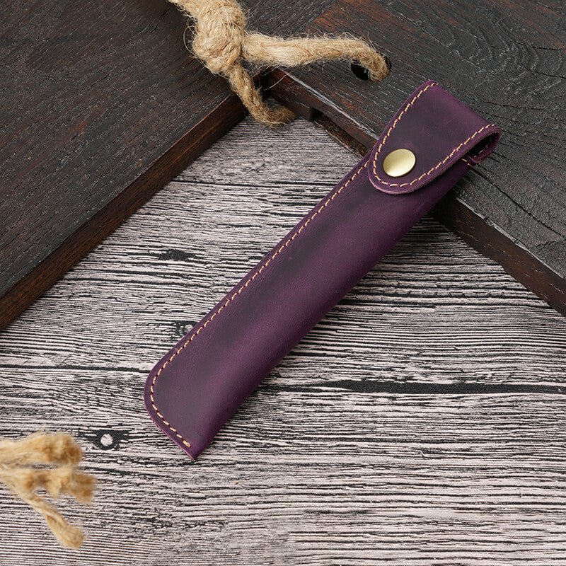 Wrap-Style Pen Sleeve – Babylon Leather - Babylon LeatherBabylon LeatherAN23-Purple-Solid Color