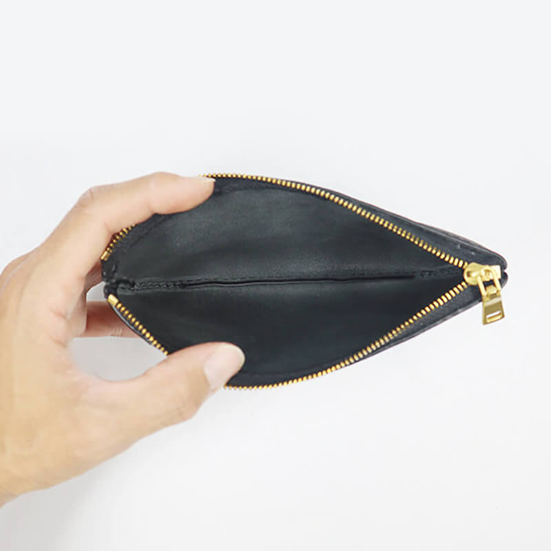 Zip Cosmetic Phone Coin Pouch Leather DIY Kit – Babylon Leather - Babylon LeatherBabylon LeatherCY43-Black