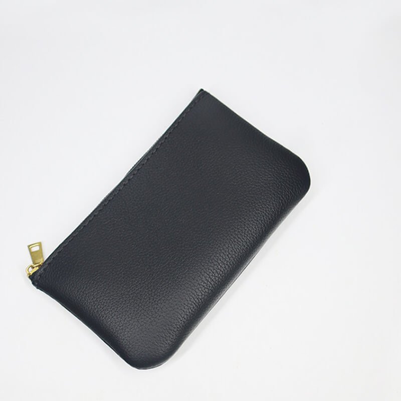 Zip Cosmetic Phone Coin Pouch Leather DIY Kit – Babylon Leather - Babylon LeatherBabylon LeatherCY43-Black