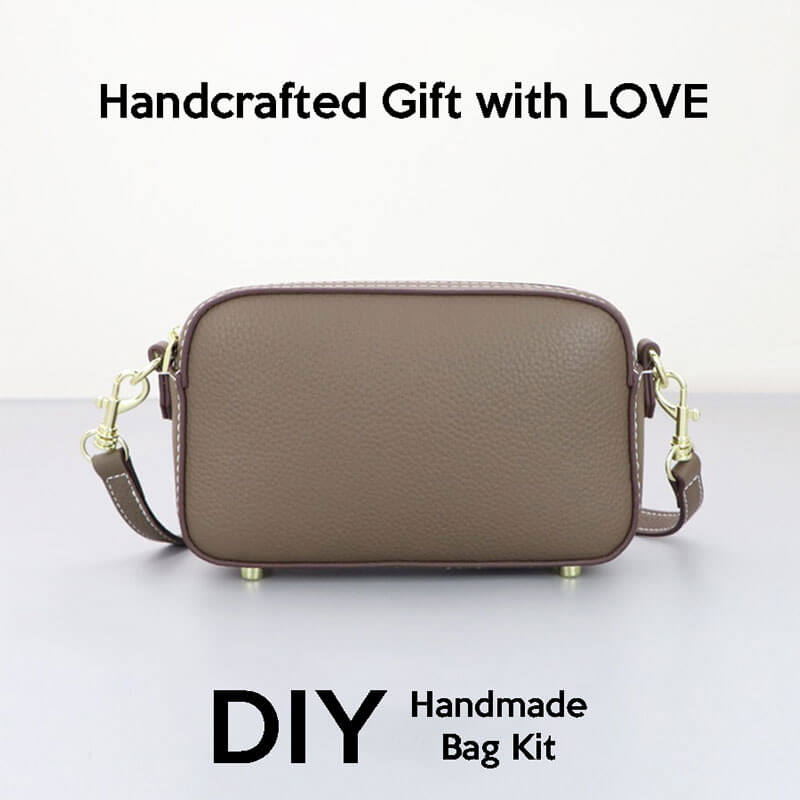 Zip Crossbody Bag DIY Leather Kit – Babylon Leather - Babylon LeatherBabylon LeatherSY49 - Brown - White