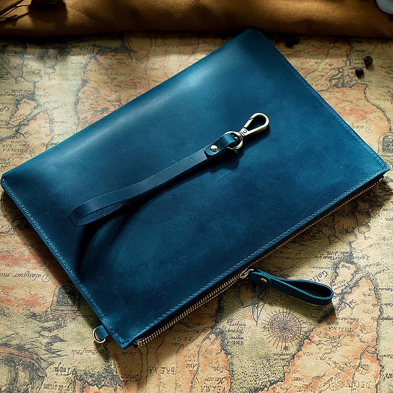 Zip Leather Laptop Sleeve Crazy Horse Leather – Babylon Leather - Babylon LeatherBabylon LeatherAN18-Brown