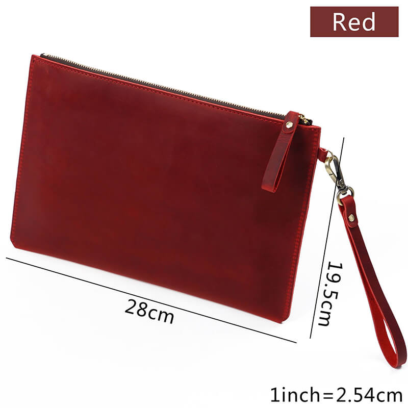 Zip Leather Laptop Sleeve Crazy Horse Leather – Babylon Leather - Babylon LeatherBabylon LeatherAN18-Red