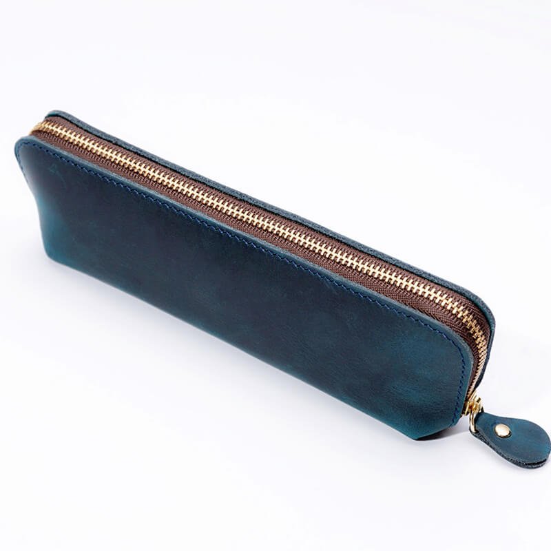 Zip Leather Pen Pouch – Babylon Leather - Babylon LeatherBabylon LeatherAN36-Blue