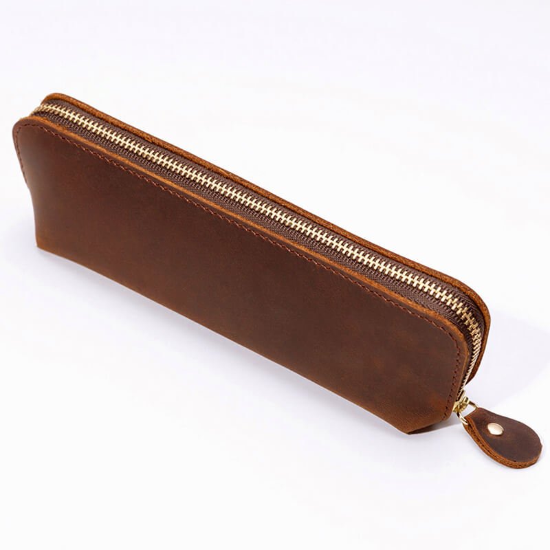 Zip Leather Pen Pouch – Babylon Leather - Babylon LeatherBabylon LeatherAN36-Brown